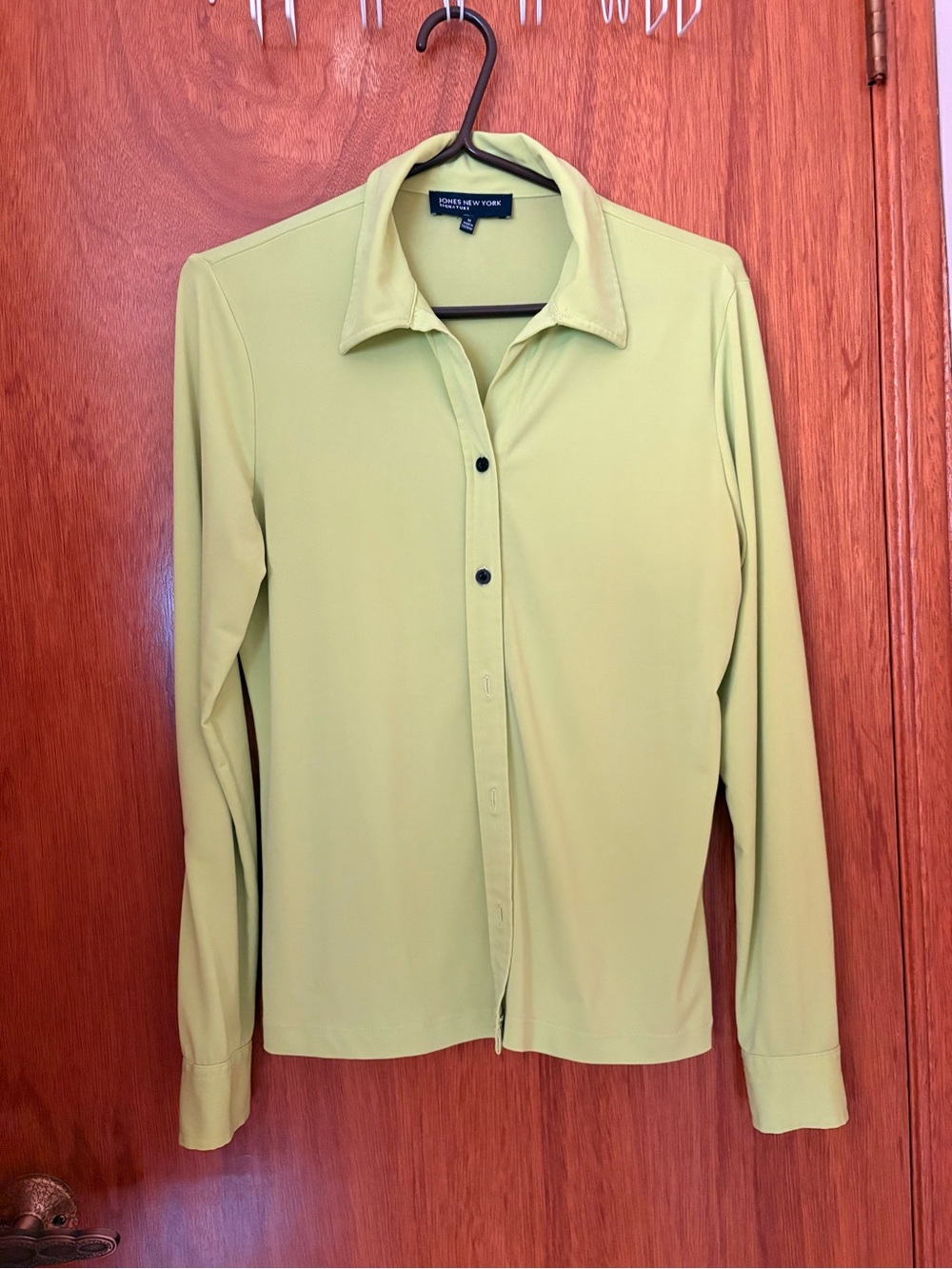 Jones New York Lime Green Collared Button-Up